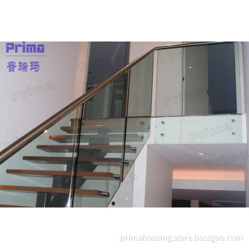 Tempered Glass and Stainless Steel Stairs Balustrade